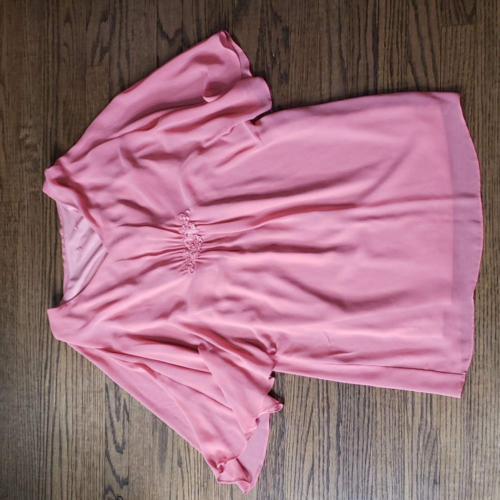 Formal Dark Blush Dress with Accebt Rhinestones